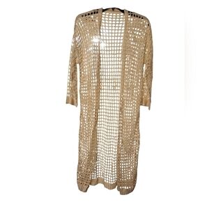 New Long Cream Knitted Cardigan soft and comfortable Med